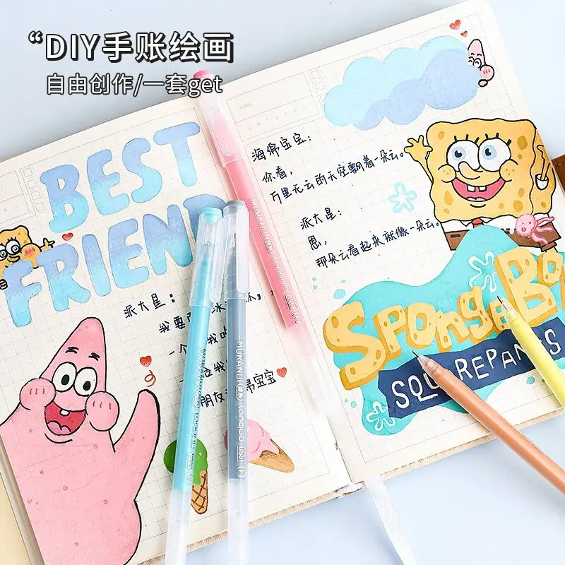 Blue Fruit Handwriting Pen High Color Value Large Capacity Note-taking Morandi Color Mark Pen Color Gel Pen