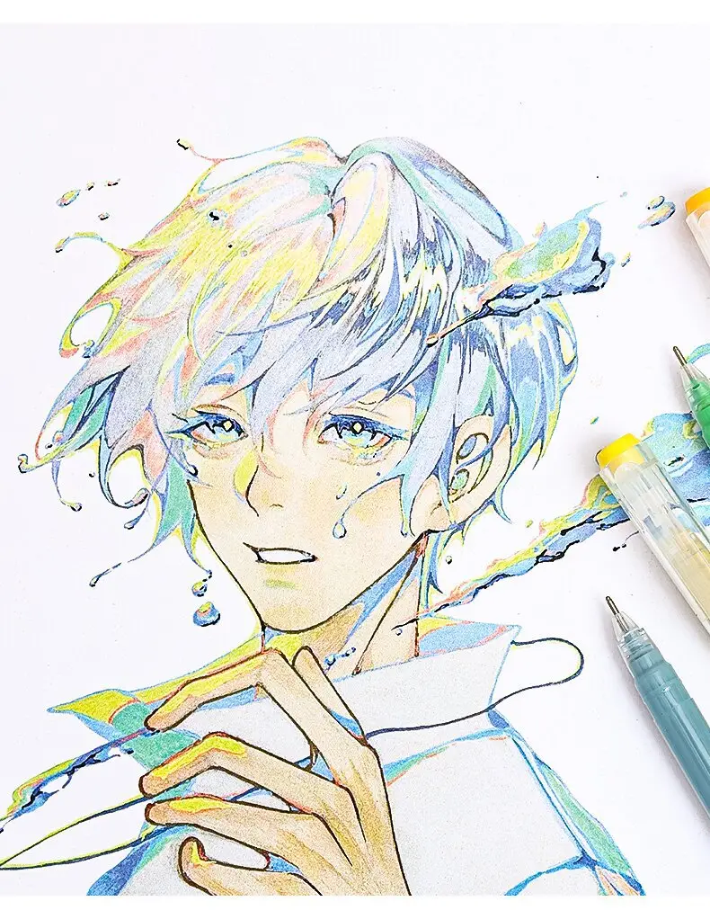 Blue Fruit Handwriting Pen High Color Value Large Capacity Note-taking Morandi Color Mark Pen Color Gel Pen — feature 11