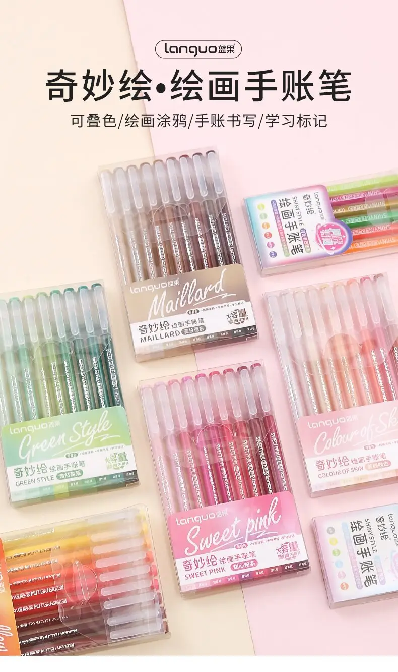 Blue Fruit Handwriting Pen High Color Value Large Capacity Note-taking Morandi Color Mark Pen Color Gel Pen — feature 2