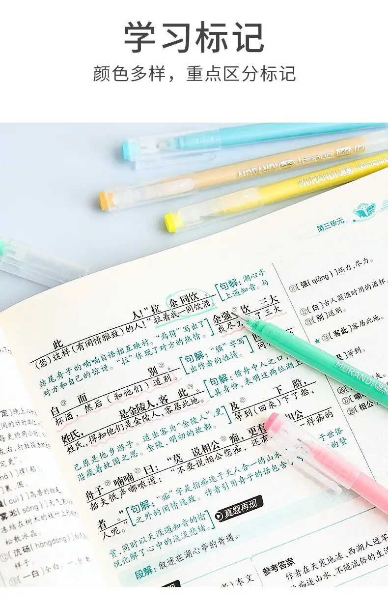 Blue Fruit Handwriting Pen High Color Value Large Capacity Note-taking Morandi Color Mark Pen Color Gel Pen — feature 6