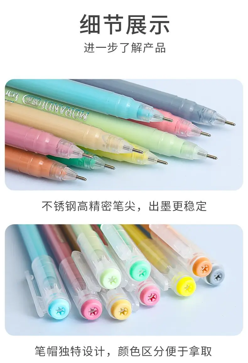 Blue Fruit Handwriting Pen High Color Value Large Capacity Note-taking Morandi Color Mark Pen Color Gel Pen — feature 7