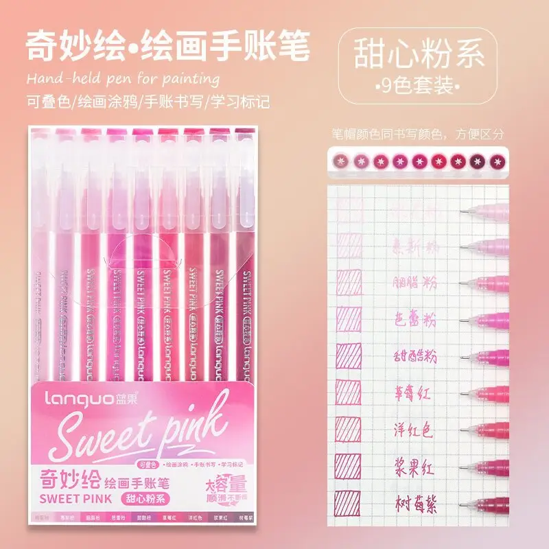 Blue Fruit Handwriting Pen High Color Value Large Capacity Note-taking Morandi Color Mark Pen Color Gel Pen