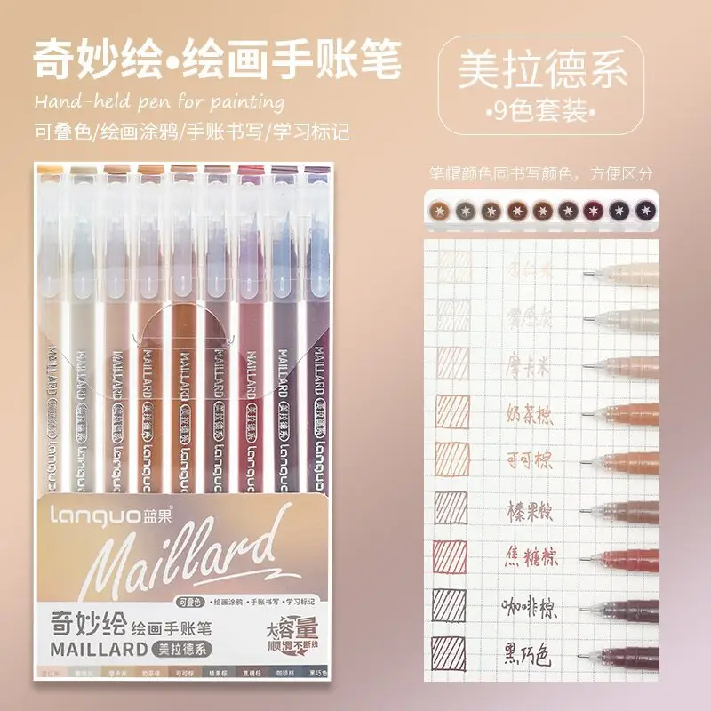 Blue Fruit Handwriting Pen High Color Value Large Capacity Note-taking Morandi Color Mark Pen Color Gel Pen