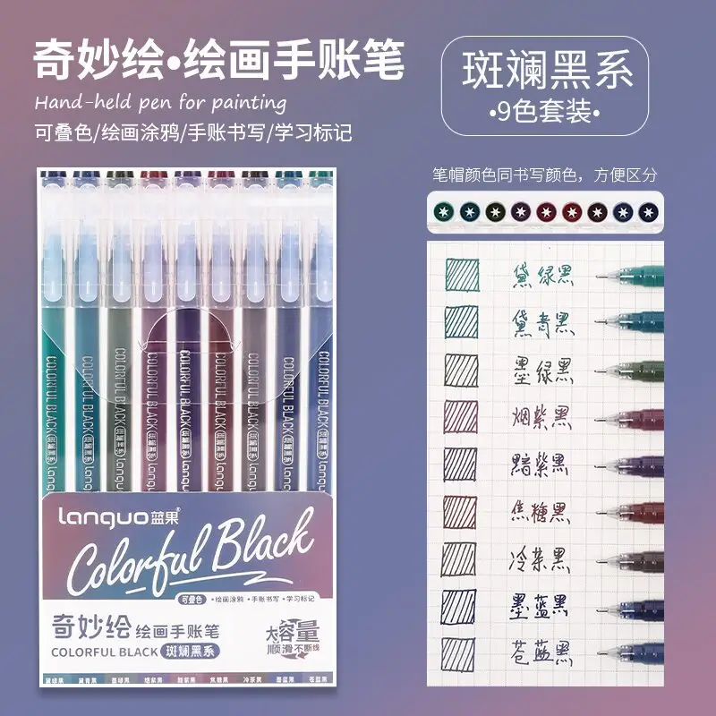 Blue Fruit Handwriting Pen High Color Value Large Capacity Note-taking Morandi Color Mark Pen Color Gel Pen