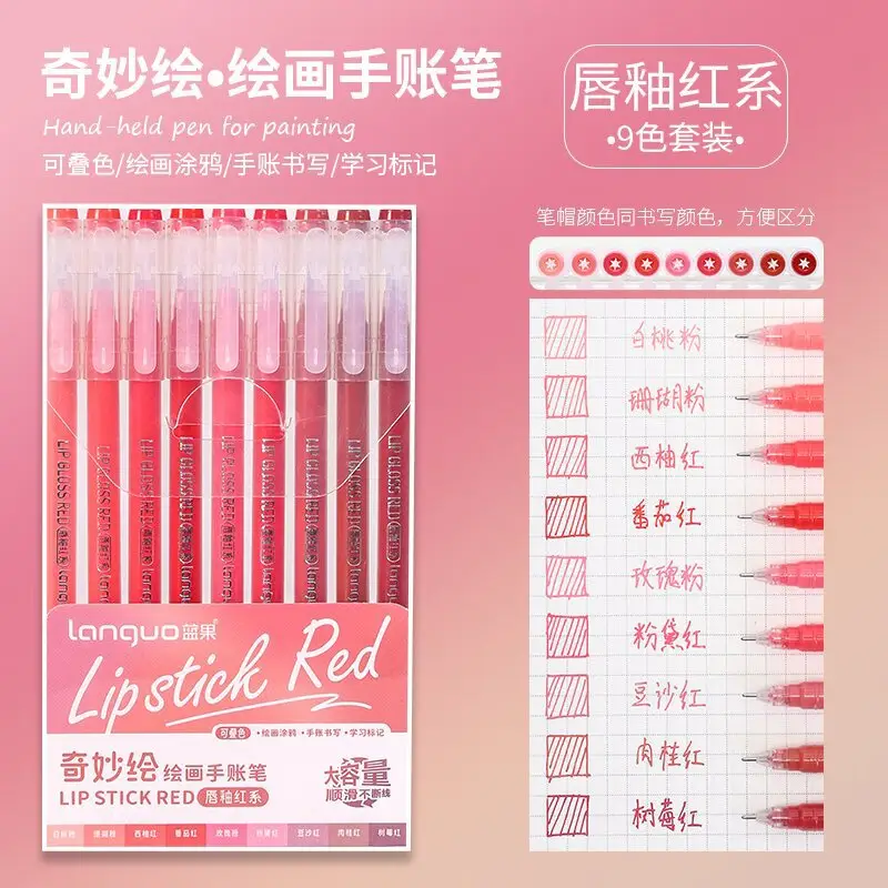 Blue Fruit Handwriting Pen High Color Value Large Capacity Note-taking Morandi Color Mark Pen Color Gel Pen