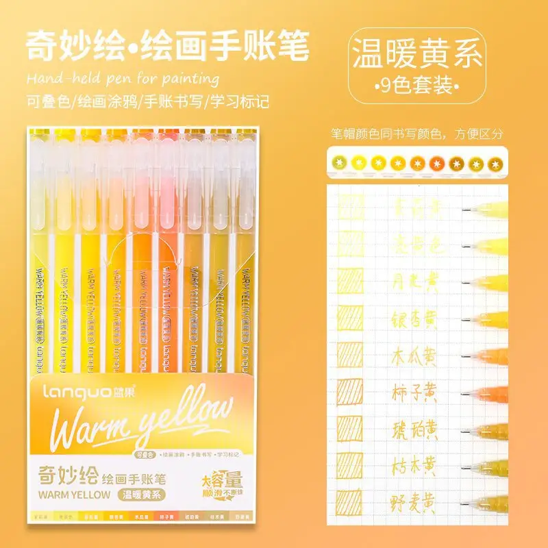 Blue Fruit Handwriting Pen High Color Value Large Capacity Note-taking Morandi Color Mark Pen Color Gel Pen