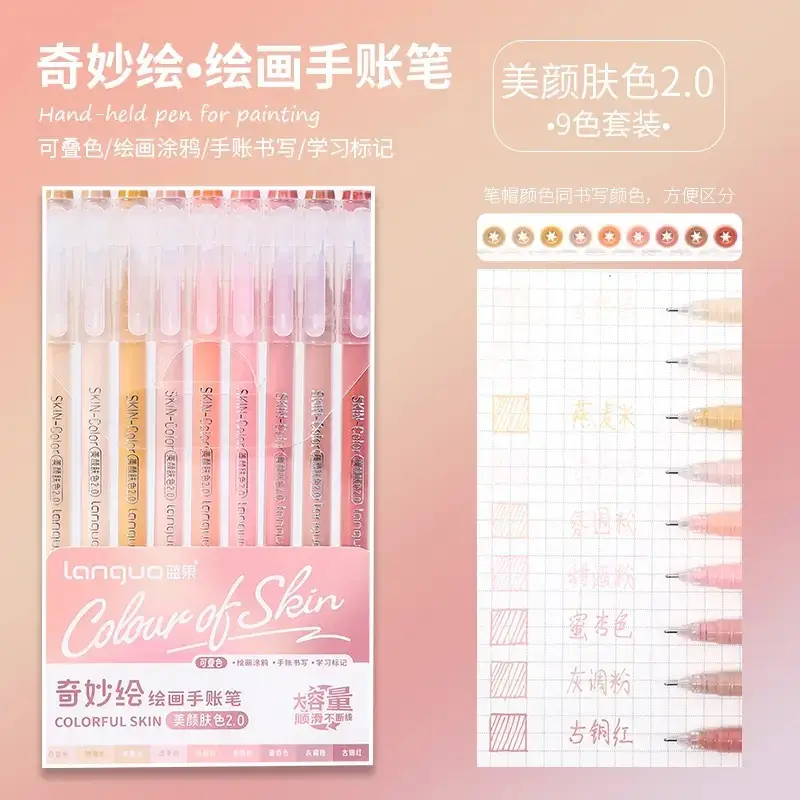 Blue Fruit Handwriting Pen High Color Value Large Capacity Note-taking Morandi Color Mark Pen Color Gel Pen