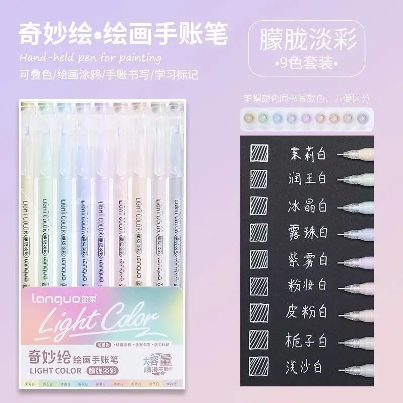 Blue Fruit Handwriting Pen High Color Value Large Capacity Note-taking Morandi Color Mark Pen Color Gel Pen