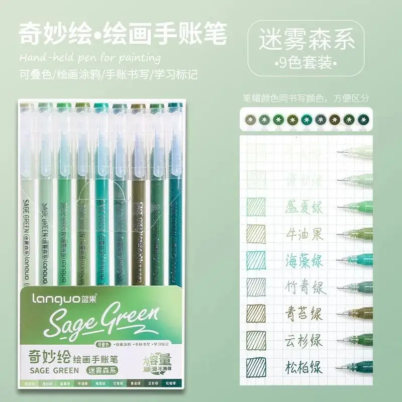 Blue Fruit Handwriting Pen High Color Value Large Capacity Note-taking Morandi Color Mark Pen Color Gel Pen