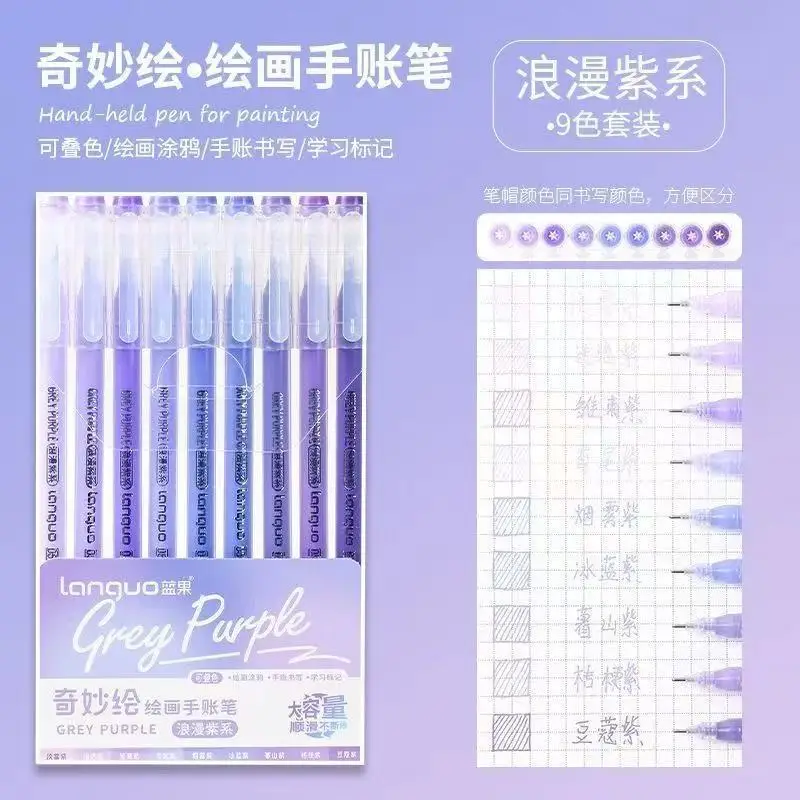 Blue Fruit Handwriting Pen High Color Value Large Capacity Note-taking Morandi Color Mark Pen Color Gel Pen