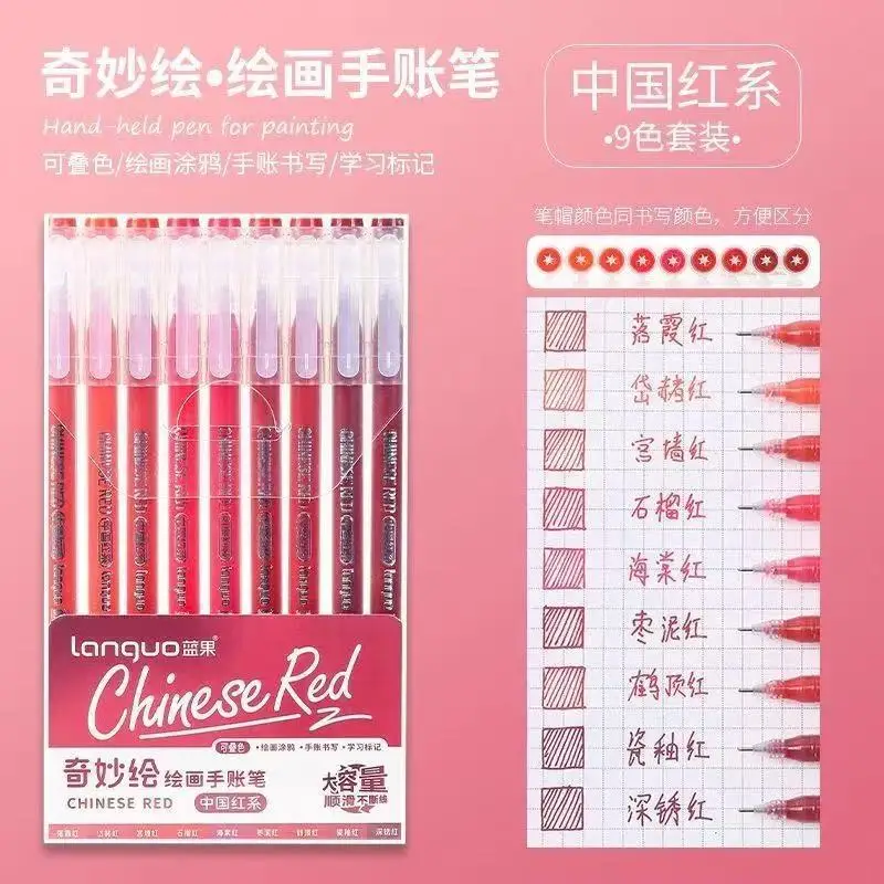 Blue Fruit Handwriting Pen High Color Value Large Capacity Note-taking Morandi Color Mark Pen Color Gel Pen