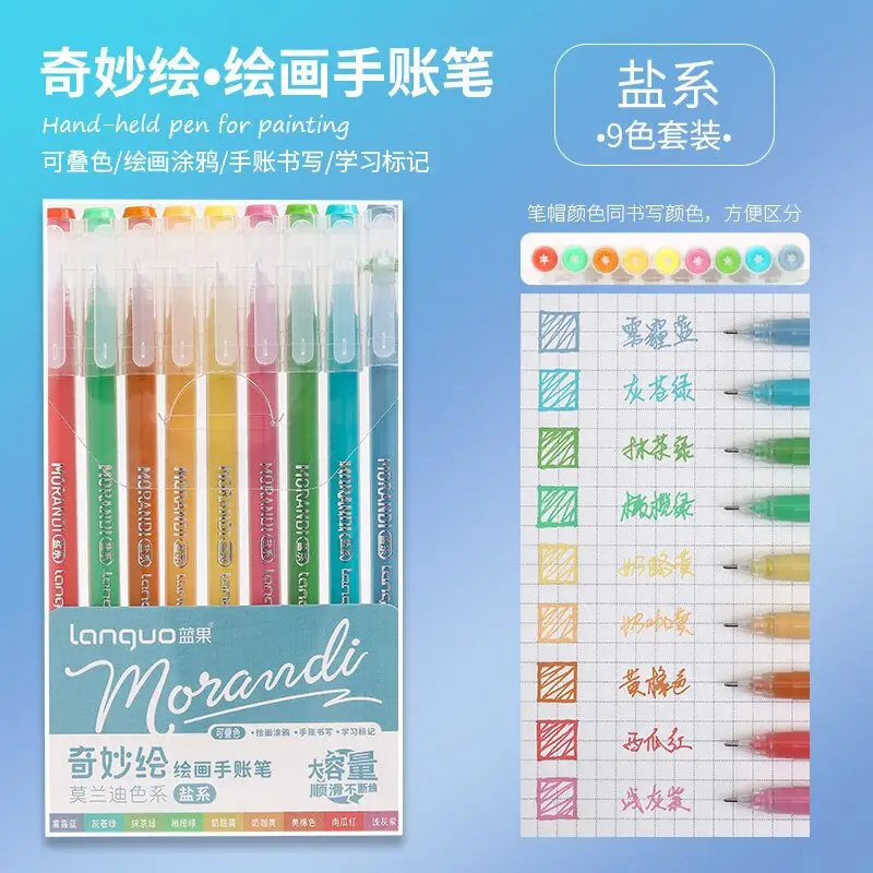 Blue Fruit Handwriting Pen High Color Value Large Capacity Note-taking Morandi Color Mark Pen Color Gel Pen