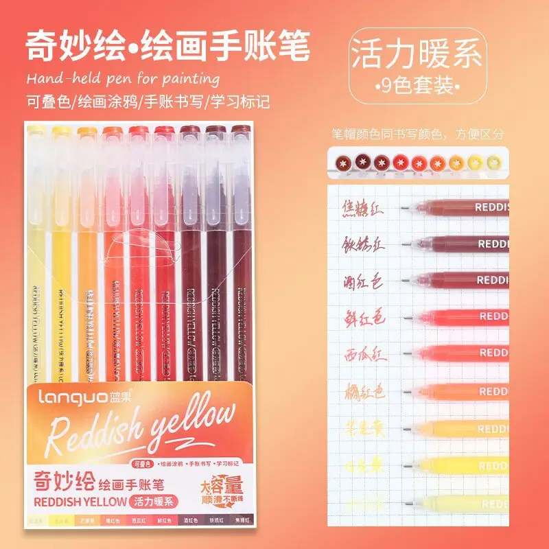 Blue Fruit Handwriting Pen High Color Value Large Capacity Note-taking Morandi Color Mark Pen Color Gel Pen