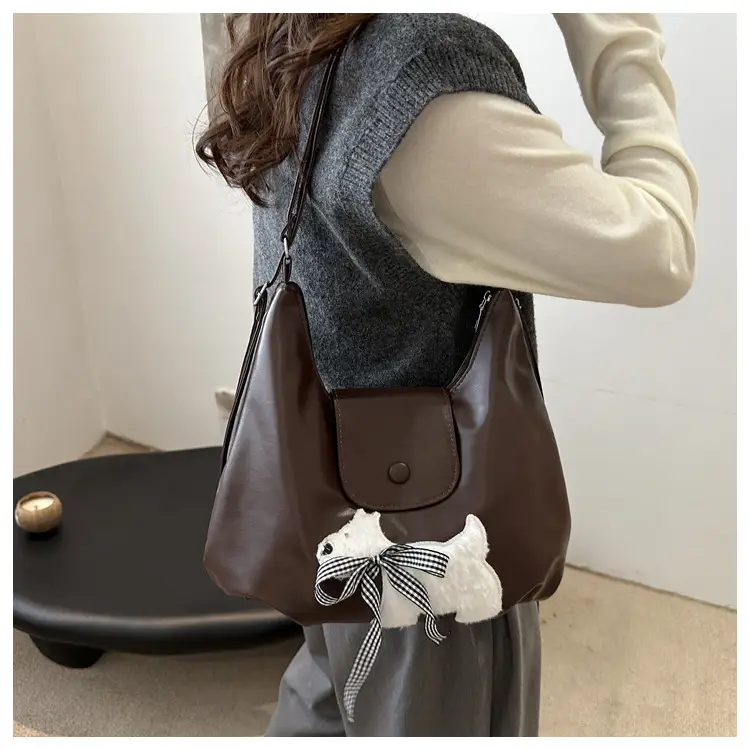 Black Crossbody Bag with Bow Decor for Women - Image 5