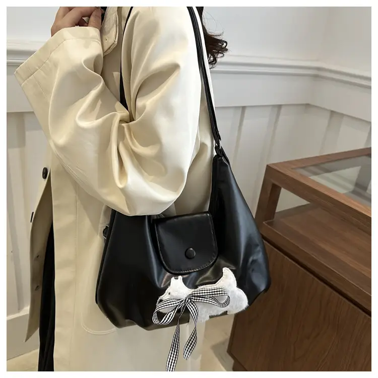 Black Crossbody Bag with Bow Decor for Women — feature 16