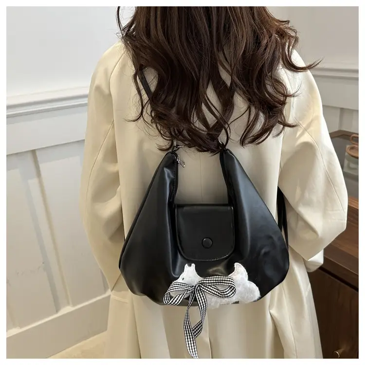 Black Crossbody Bag with Bow Decor for Women — feature 17