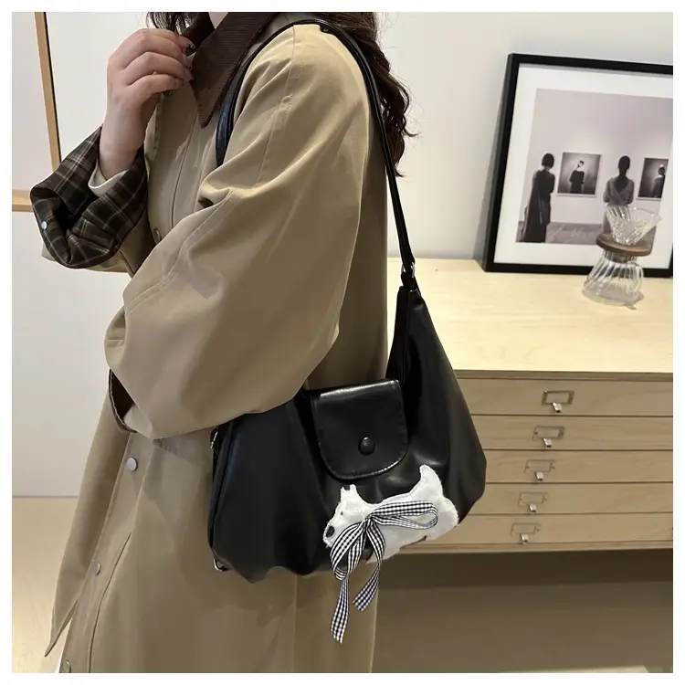 Black Crossbody Bag with Bow Decor for Women — feature 18