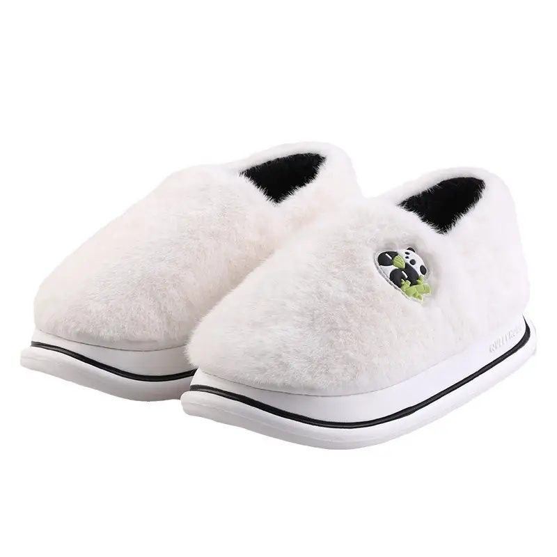 Panda Cotton Slippers Women's Autumn and Winter Warm Heel Indoor Home Plush Thick Sole Non-slip Cartoon Cotton Shoes for Couple Men - Image 10