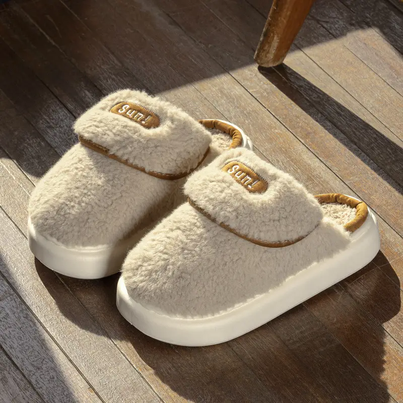 2024 New Style Cotton Slippers Women Autumn and Winter Plush Couple Home Indoor Thick Bottom Anti-slip Men's Winter Cotton Slippers - Image 4