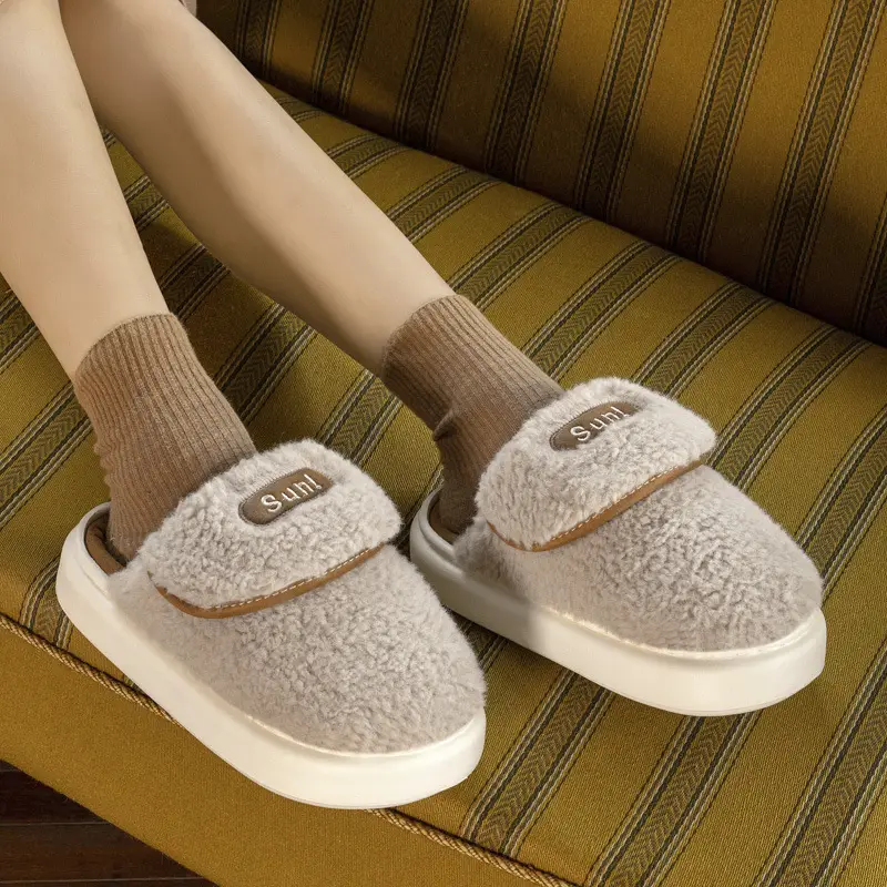 2024 New Style Cotton Slippers Women Autumn and Winter Plush Couple Home Indoor Thick Bottom Anti-slip Men's Winter Cotton Slippers - Image 5