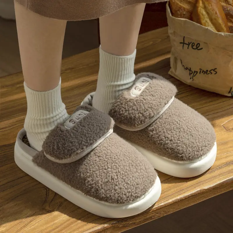 2024 New Style Cotton Slippers Women Autumn and Winter Plush Couple Home Indoor Thick Bottom Anti-slip Men's Winter Cotton Slippers - Image 7