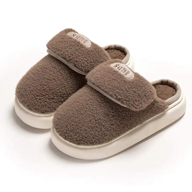 2024 New Style Cotton Slippers Women Autumn and Winter Plush Couple Home Indoor Thick Bottom Anti-slip Men's Winter Cotton Slippers - Image 3