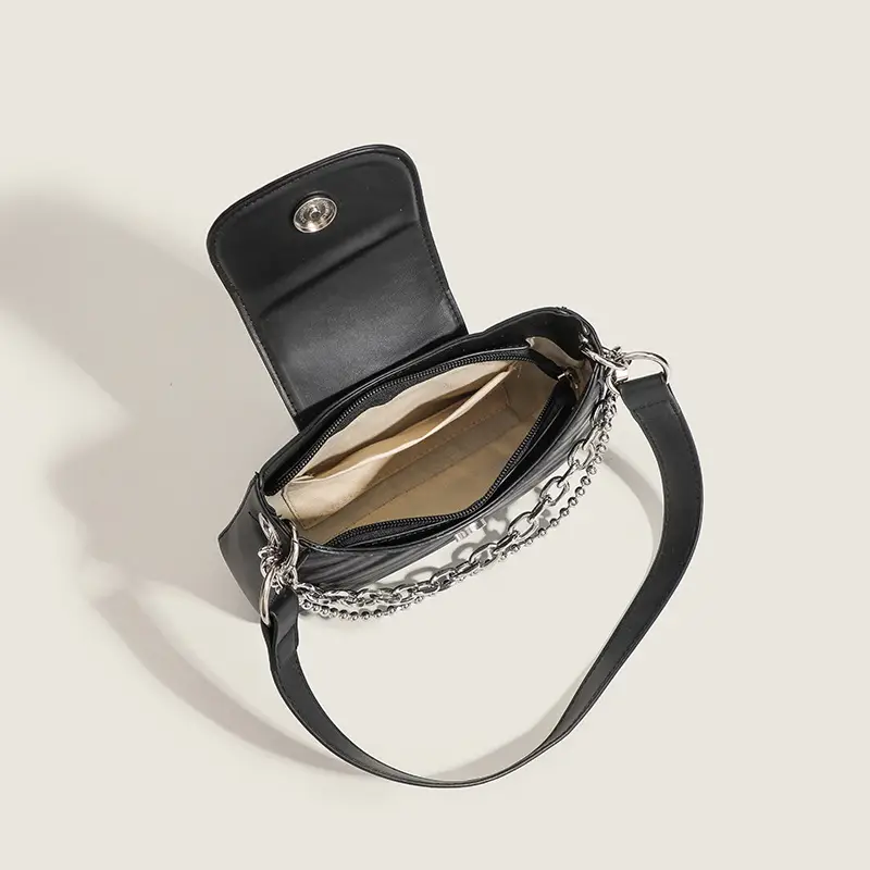 Black Chain Shoulder Bag for Women 2026