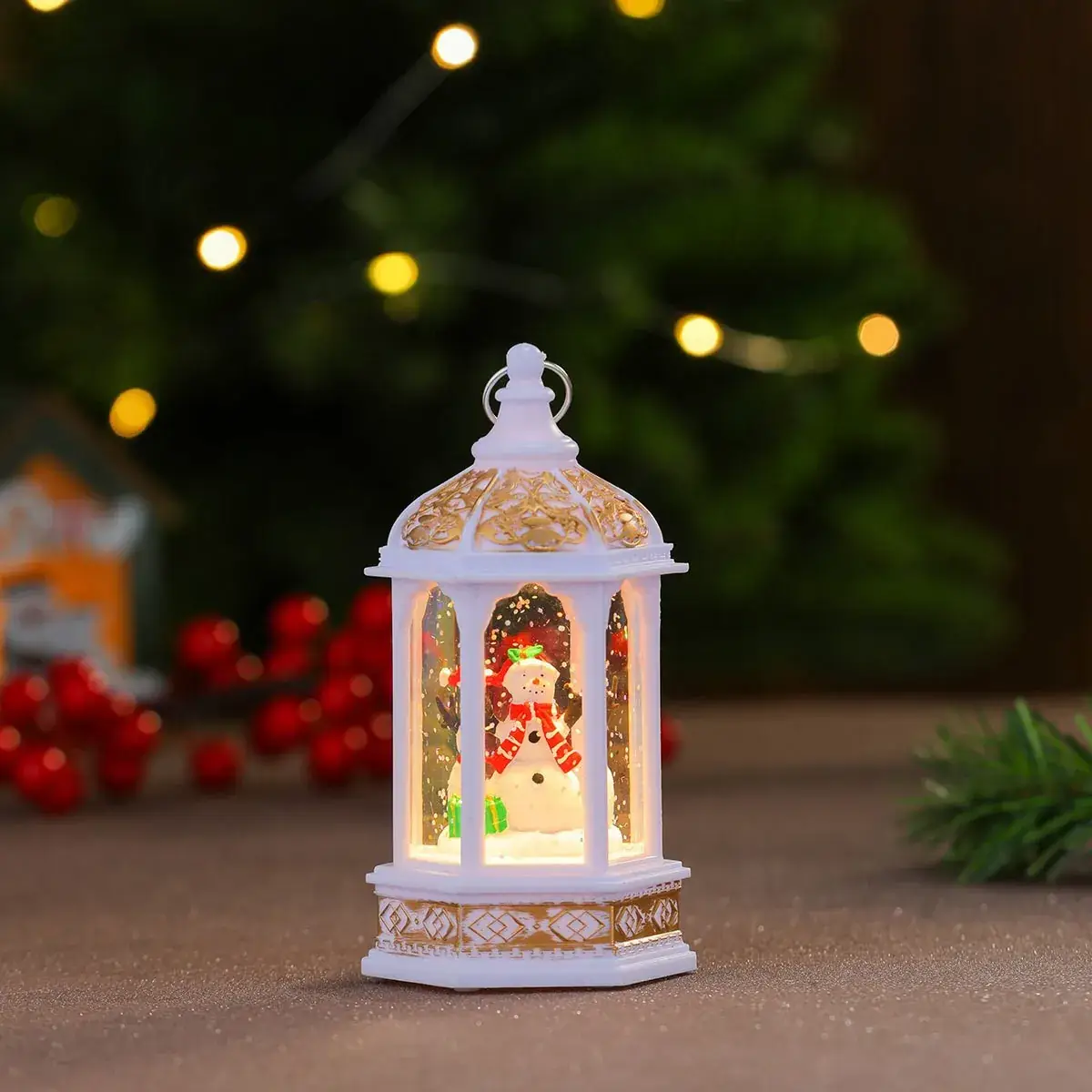 Christmas Snow Hexagonal Nightlight Ornament - Image 2