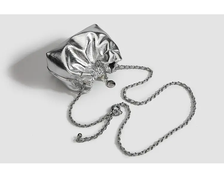 2026 Silver Pleated Cloud Bag with Chain Crossbody — feature 10