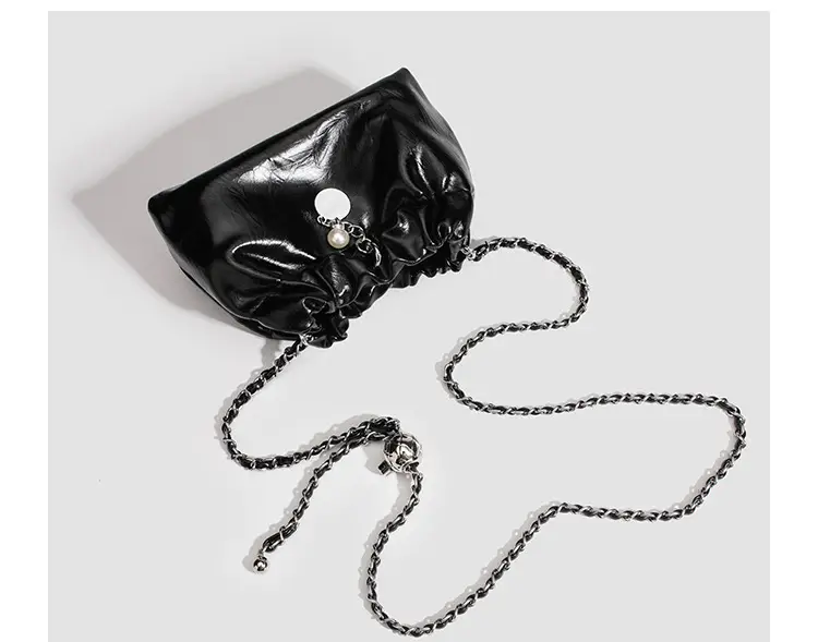 2026 Silver Pleated Cloud Bag with Chain Crossbody — feature 27