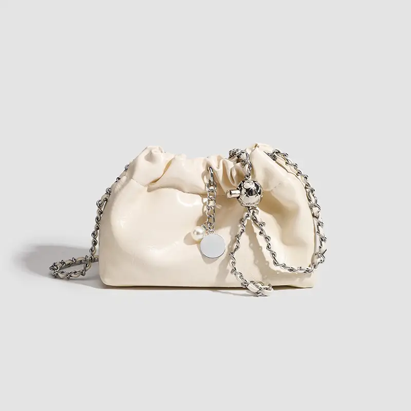 2026 Silver Pleated Cloud Bag with Chain Crossbody - Image 3