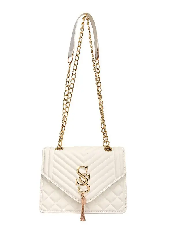 Korean Style White Chain Crossbody Bag for Women - Image 6