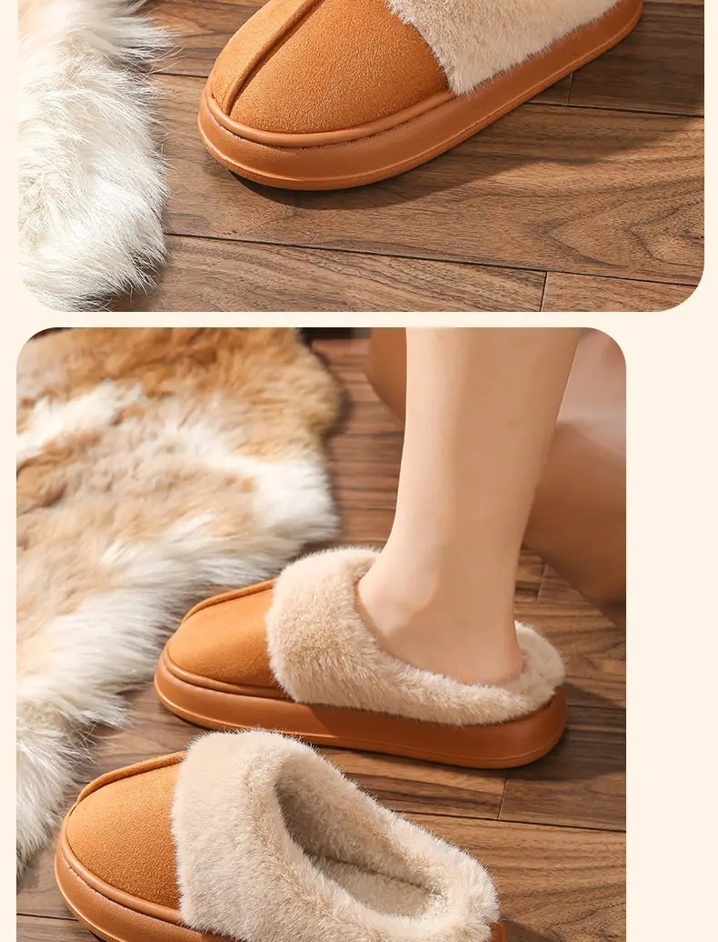 Maillard Cotton Slippers Women's Winter Outfit Slippers Indoor Home Couple's Household Thick-soled Non-slip Warm Cotton Shoes — feature 13