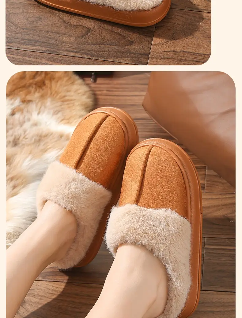 Maillard Cotton Slippers Women's Winter Outfit Slippers Indoor Home Couple's Household Thick-soled Non-slip Warm Cotton Shoes — feature 14