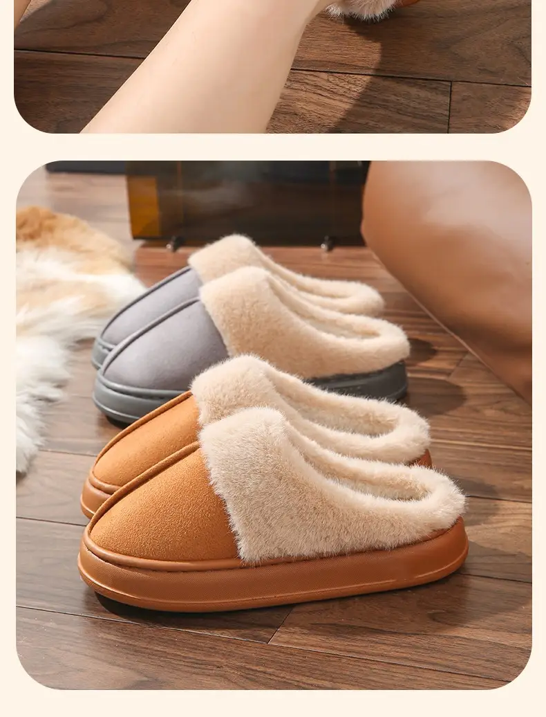 Maillard Cotton Slippers Women's Winter Outfit Slippers Indoor Home Couple's Household Thick-soled Non-slip Warm Cotton Shoes — feature 15