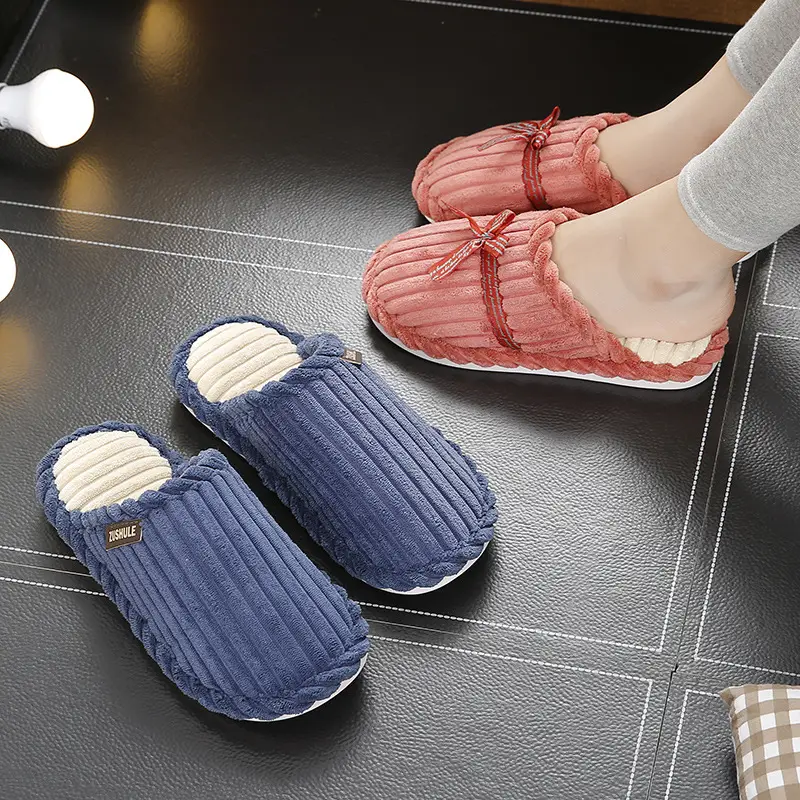 Cotton Slippers Women's Autumn and Winter Indoor Home Yuezi 2024 New Style Household Couple Home Warm Soft Bottom Non-slip Men's