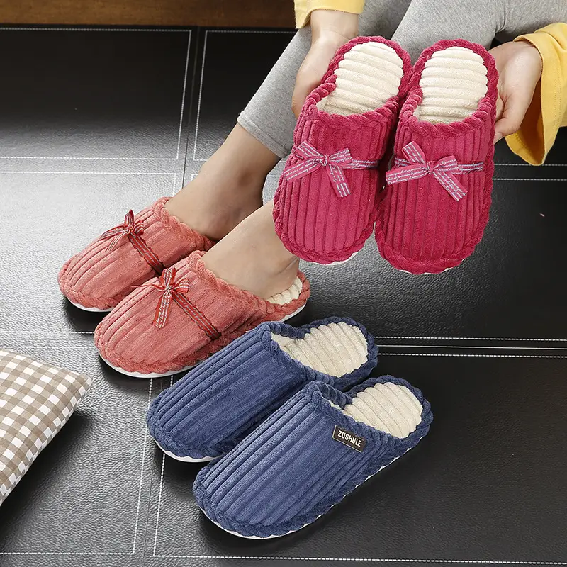 Cotton Slippers Women's Autumn and Winter Indoor Home Yuezi 2024 New Style Household Couple Home Warm Soft Bottom Non-slip Men's