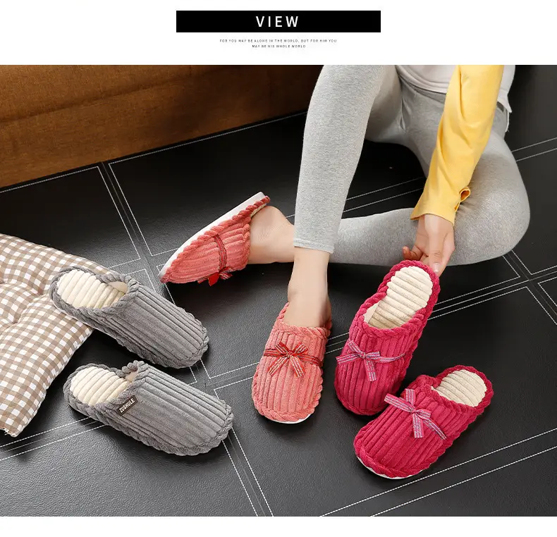 Cotton Slippers Women's Autumn and Winter Indoor Home Yuezi 2024 New Style Household Couple Home Warm Soft Bottom Non-slip Men's — feature 21