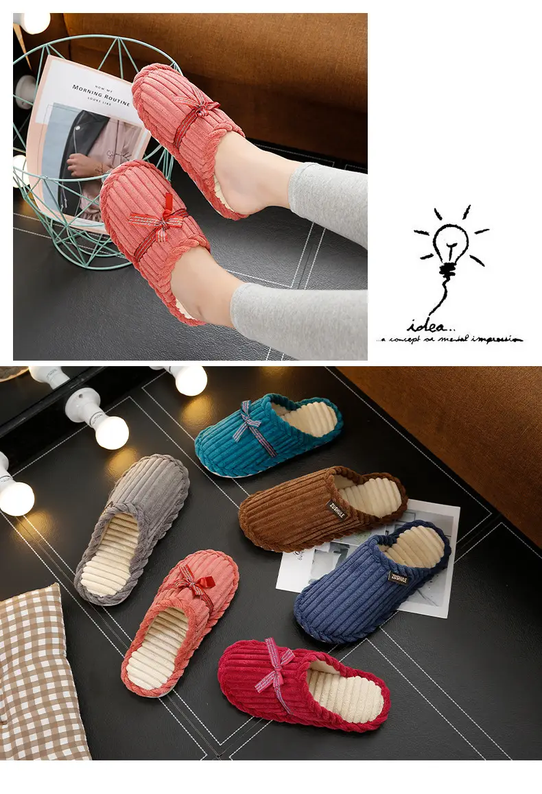Cotton Slippers Women's Autumn and Winter Indoor Home Yuezi 2024 New Style Household Couple Home Warm Soft Bottom Non-slip Men's — feature 26