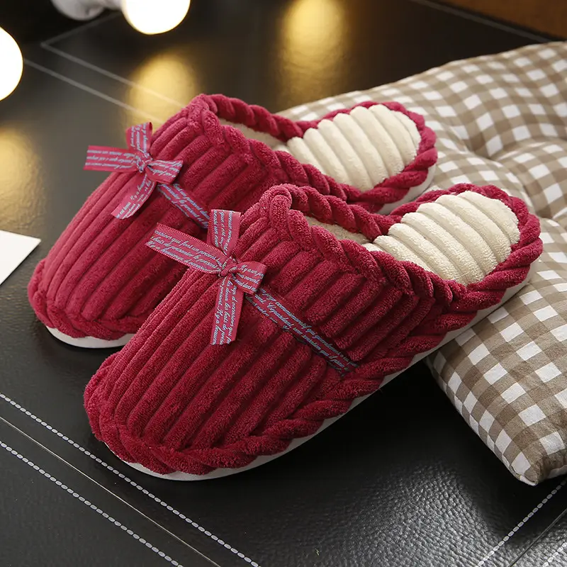 Cotton Slippers Women's Autumn and Winter Indoor Home Yuezi 2024 New Style Household Couple Home Warm Soft Bottom Non-slip Men's