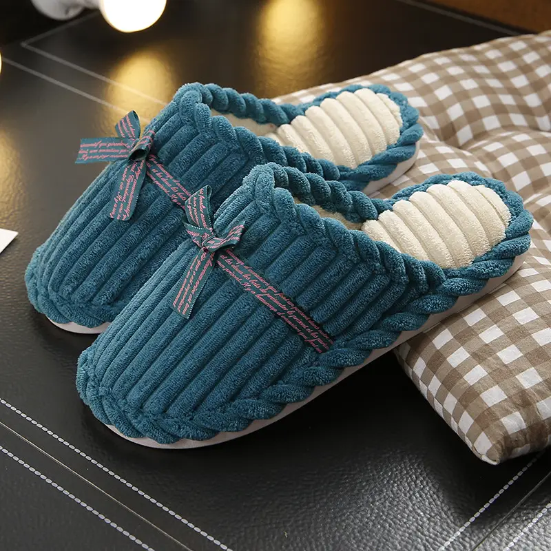 Cotton Slippers Women's Autumn and Winter Indoor Home Yuezi 2024 New Style Household Couple Home Warm Soft Bottom Non-slip Men's