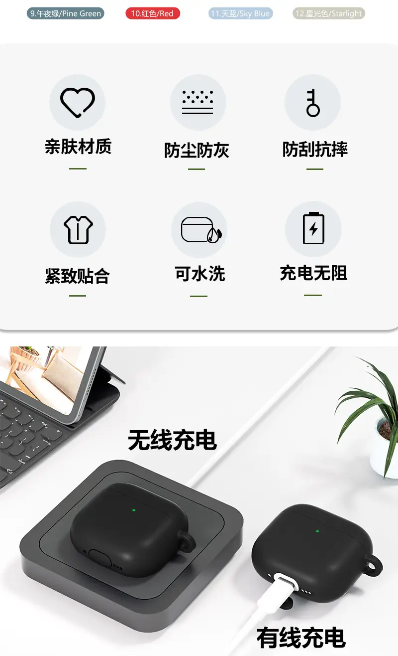 AirPods4 Protective Case Gray Silicone 2.5mm Thick — feature 11