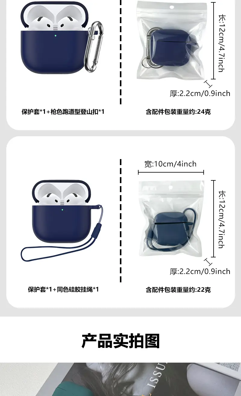 AirPods4 Protective Case Gray Silicone 2.5mm Thick — feature 16
