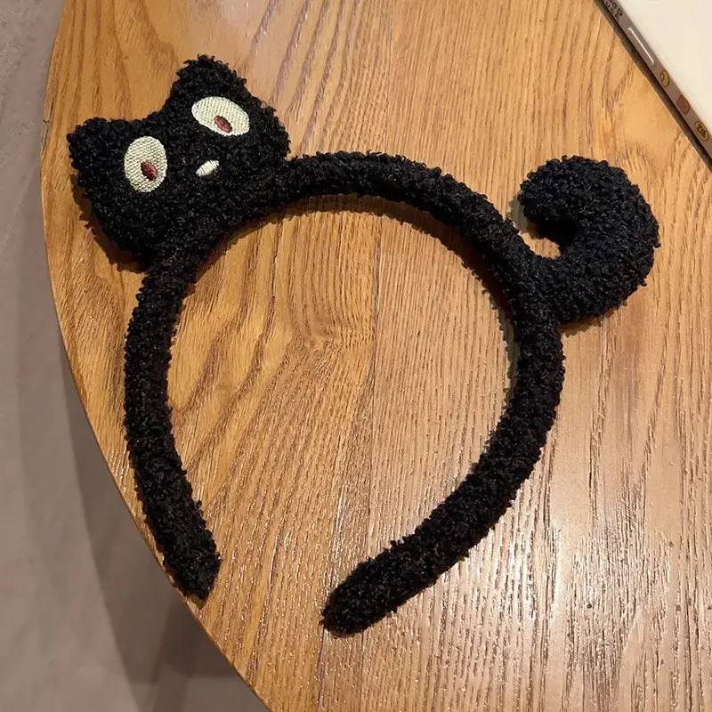 Cute Plush Black Cat Headband for Kids & Adults - Image 4