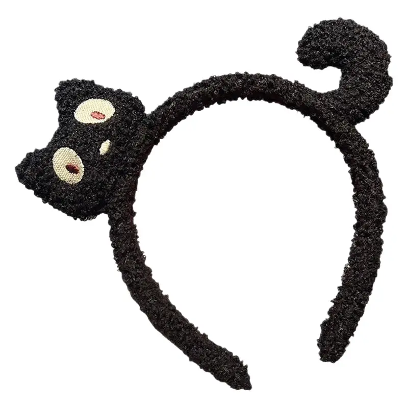 Cute Plush Black Cat Headband for Kids & Adults - Image 5