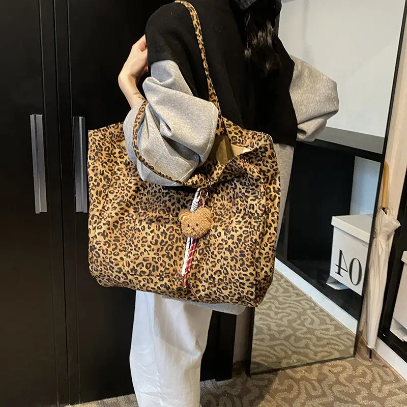 Leopard Print Women's Large Shoulder Tote Bag 2024 - Image 6