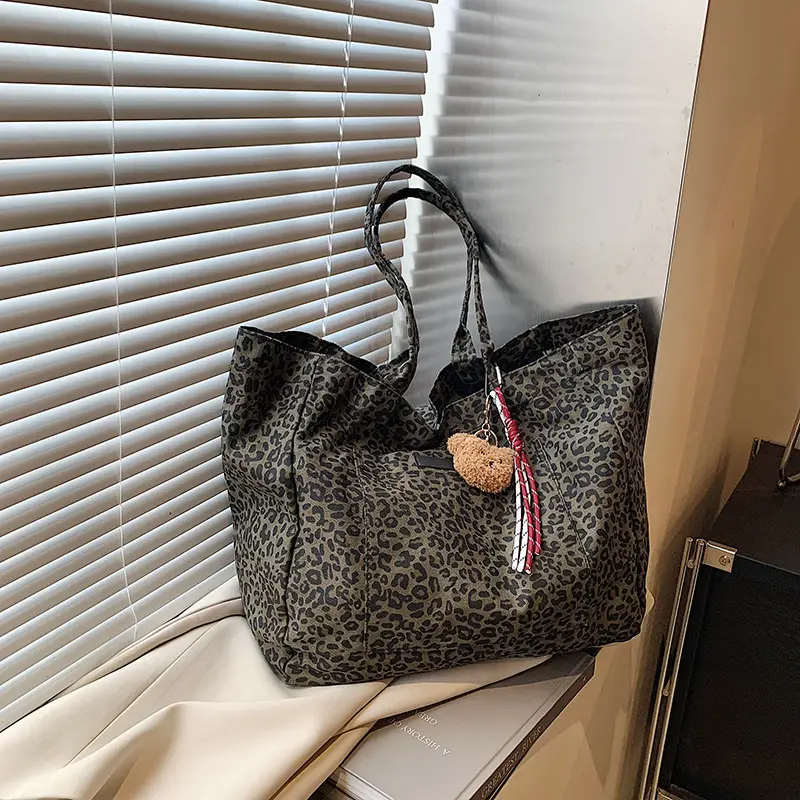 Leopard Print Women's Large Shoulder Tote Bag 2024 - Image 3