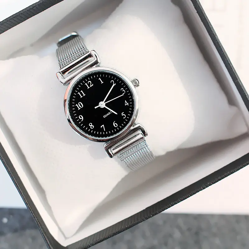 Women's European Style Mesh Watch with White Dial - Image 2