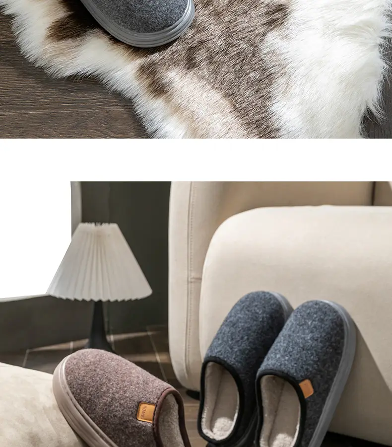 plus size cotton slippers men's autumn and winter thick-soled indoor home elderly anti-slip fleece-lined plush slippers winter home — feature 23