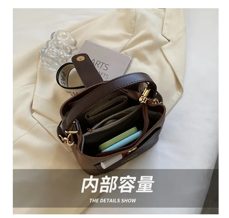 Black Vintage Bucket Bag for Women 2024 New Arrival — feature 7
